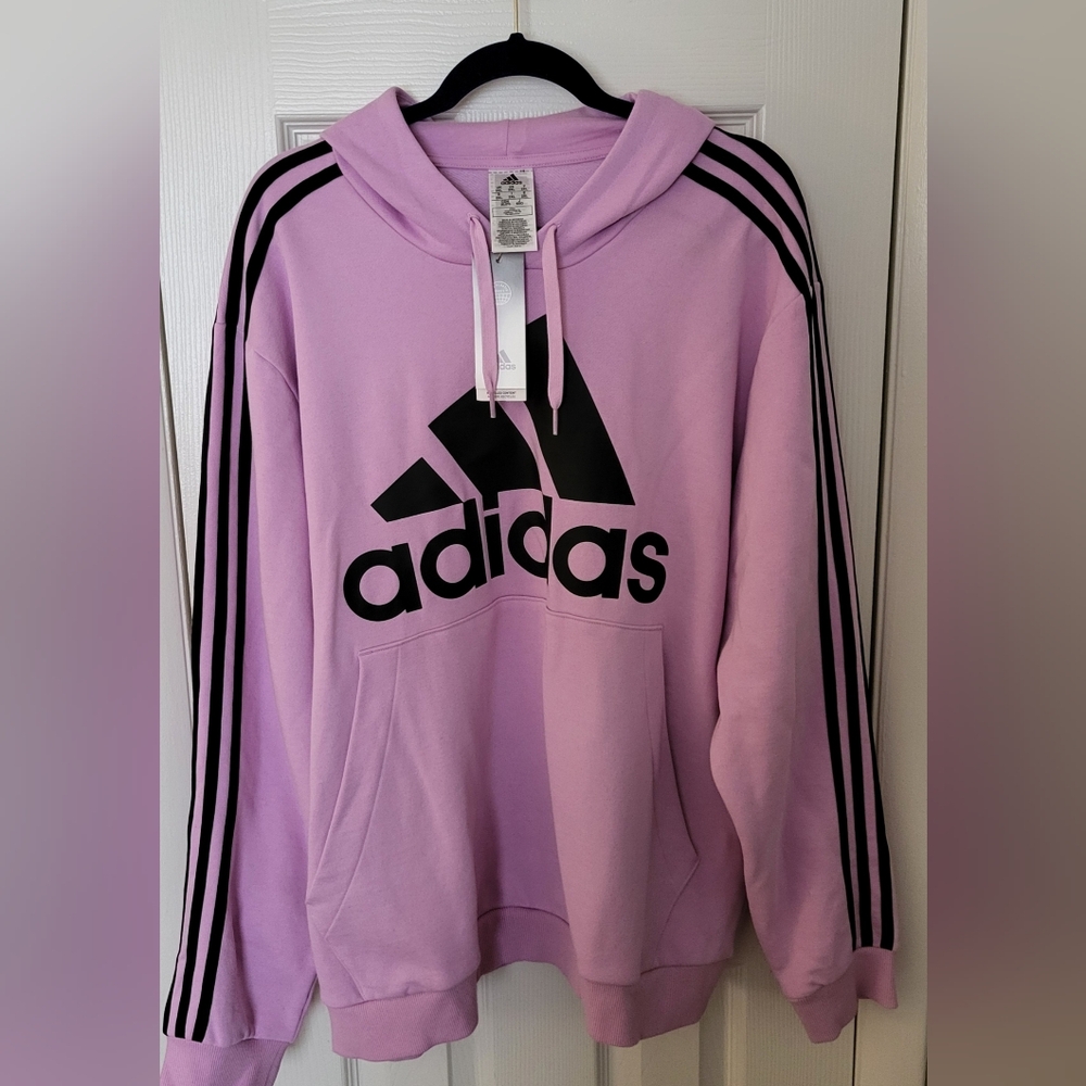 Adidas Pink Hoodie with Black Accents T-013